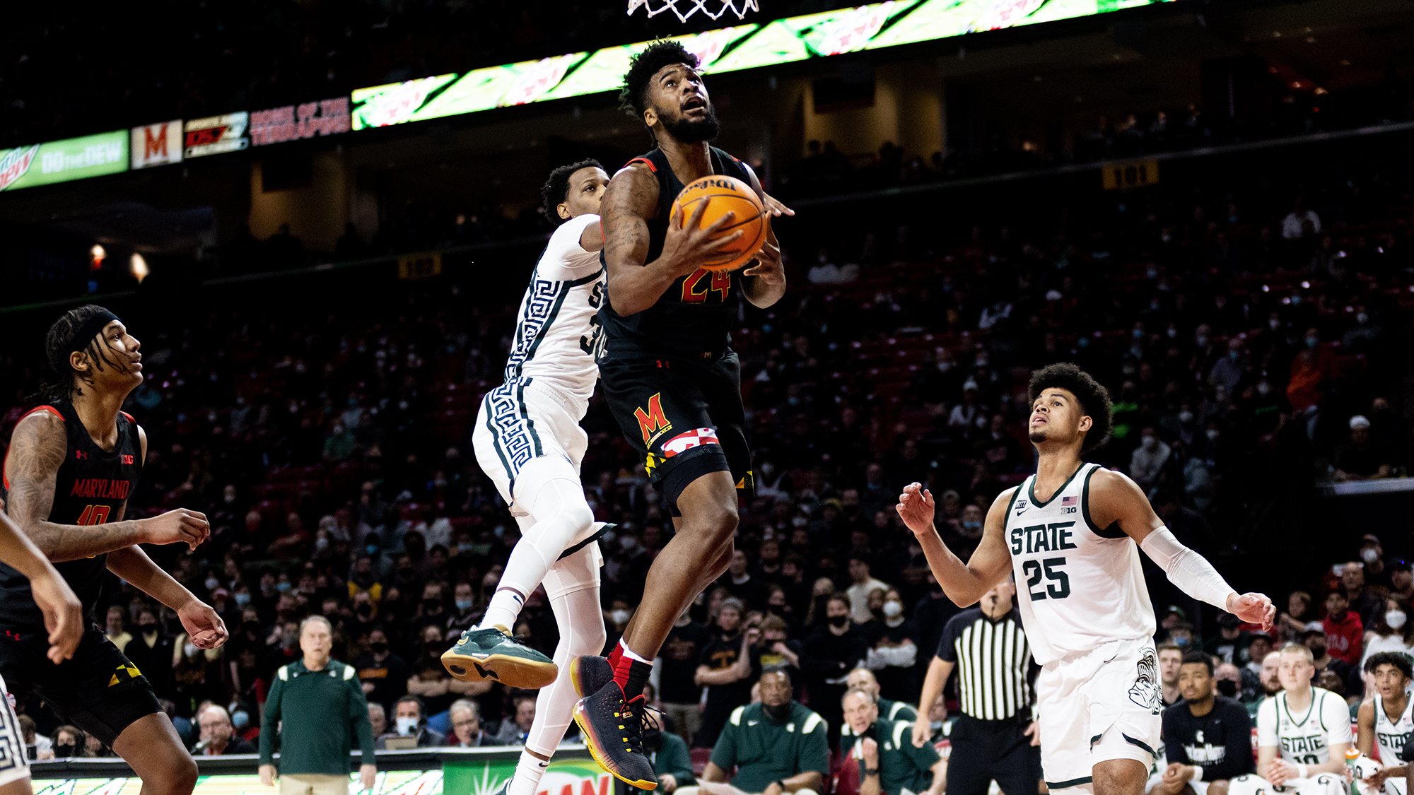 No 13 Michigan State Downs Maryland Men S Basketball In Final Seconds 65 63